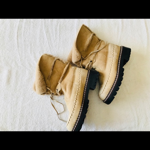 Blondo Shoes - ‼️SOLD‼️Blondo Genuine Shearling Tan Suede Boots